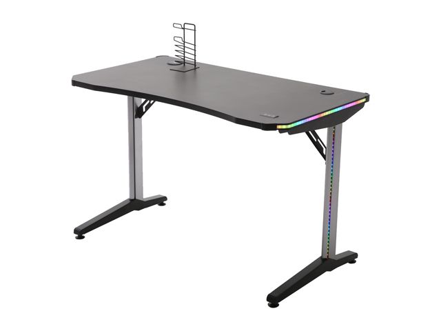 E-WIN 2.0 Edition RGB Gaming Desk with RGB Lights, Smart Wireless Charger, USB Port, Controller Stand And Cup Holder