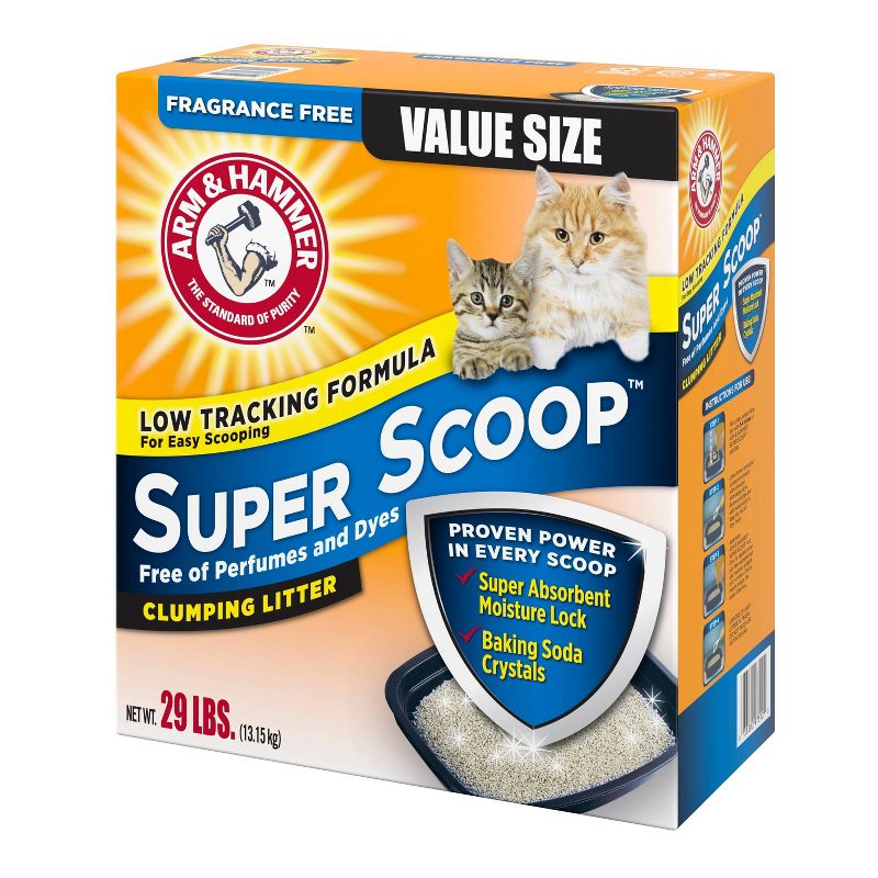 Arm & Hammer Fragrance Free Super Scoop Clumping Litter - 29lbs