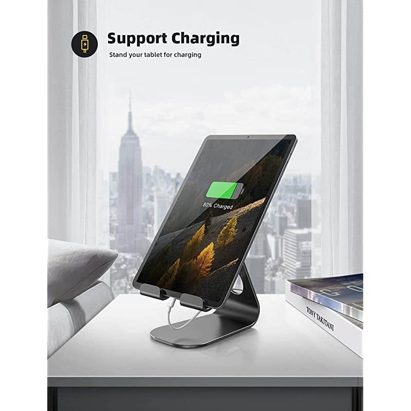 Tablet Stand Adjustable,  Tablet Stand : Desktop Stand Holder Dock Compatible with Tablet Such as iPad 2018 Pro 9.7, 10.5, Air Mini 2 3 4, Kindle, Nexus, Accessories, E-Reader (4-13'')-Black