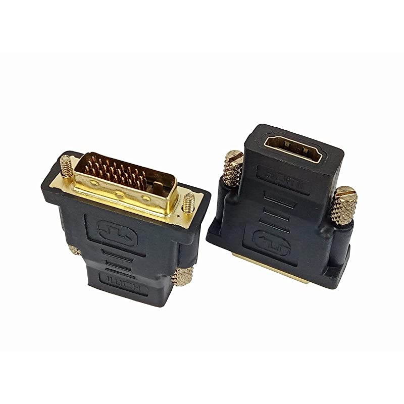 to HDMI Adapter 24 + 1 Pin, Pack of 2 -D Male to HDMI Female Converter