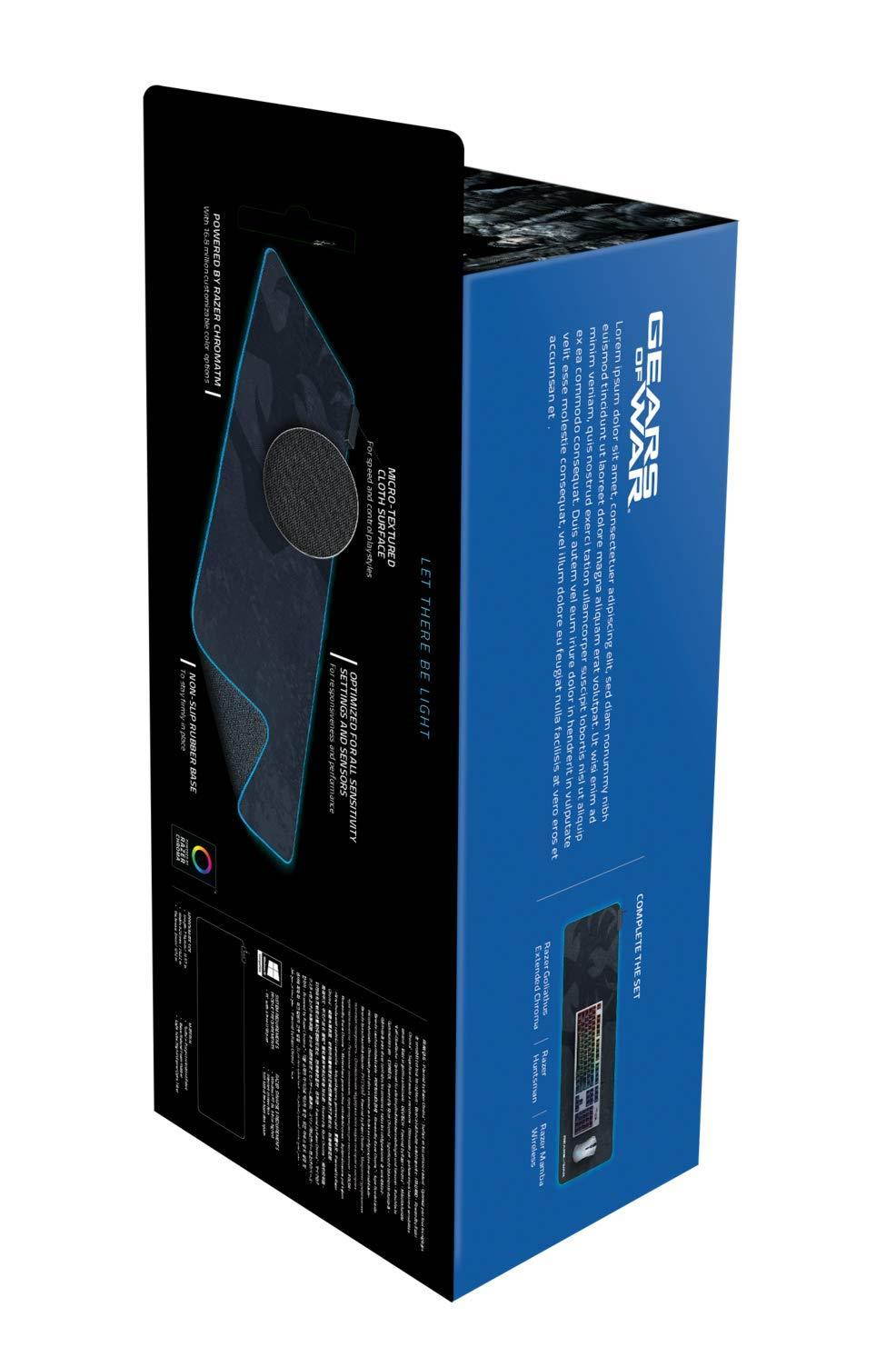 Razer Goliathus Extended Chroma Gaming Mousepad: Customizable Chroma RGB Lighting - Soft, Cloth Material - Balanced Control & Speed - Non-Slip Rubber Base - Gears of WAR 5 Edition