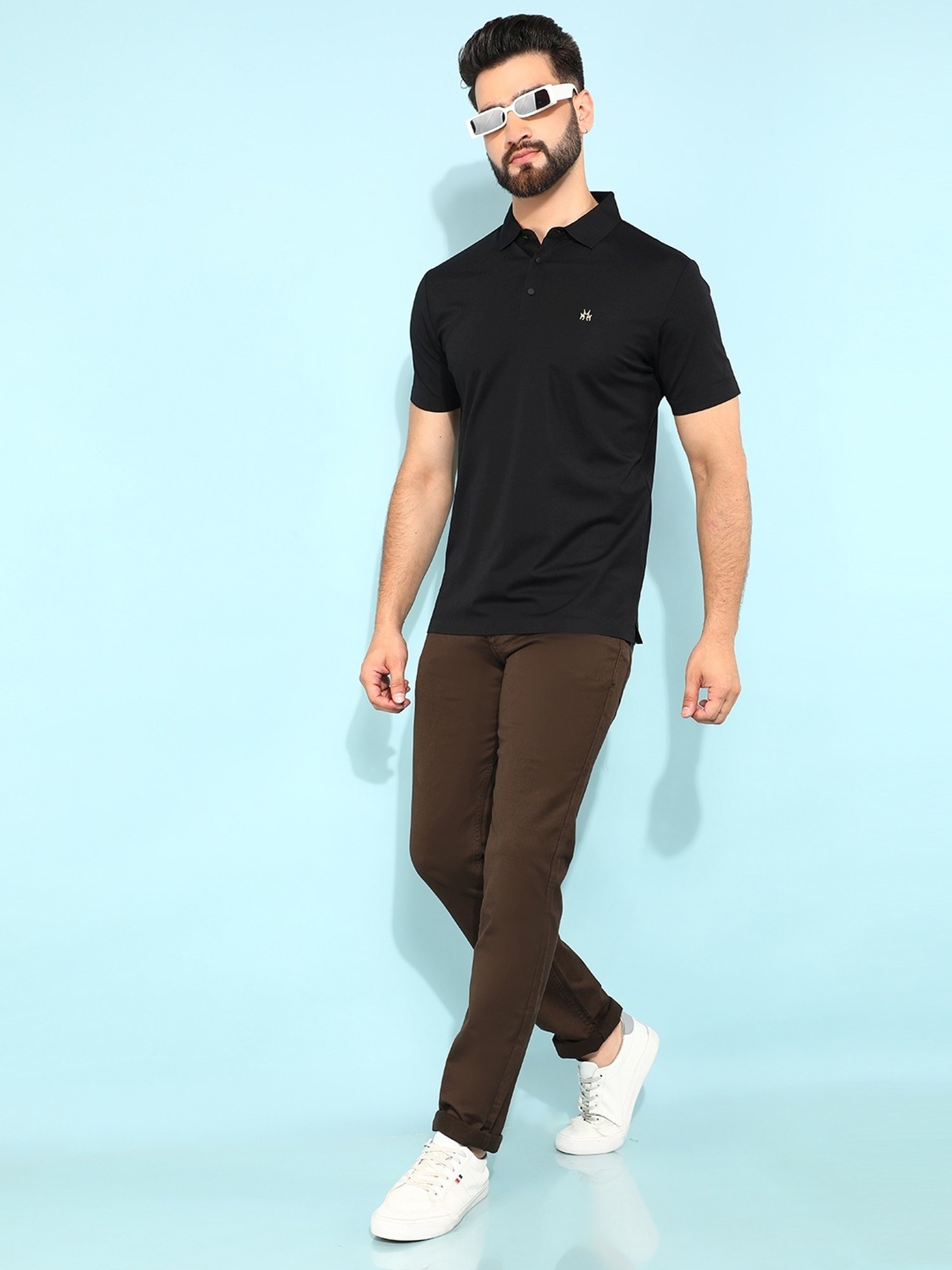 Crimsoune Club Black Slim Fit Polo T-Shirt