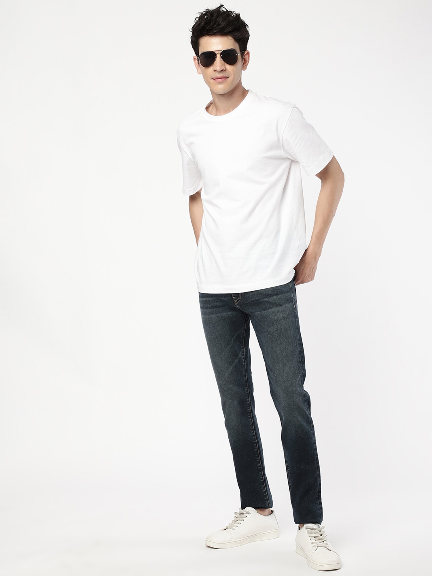 Passion Dark Blue Slim Fit Lightly Washed Jeans