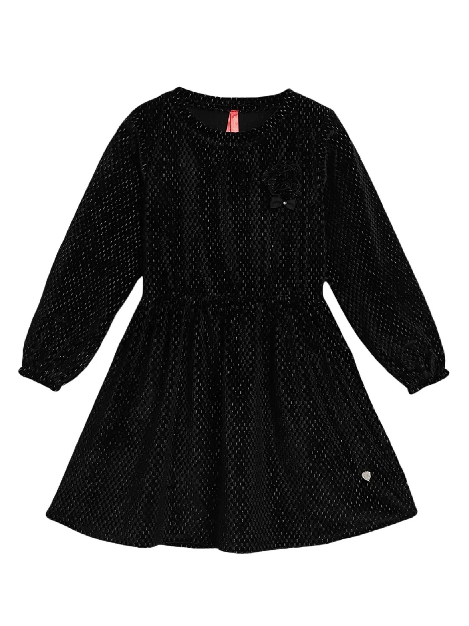 Blue Giraffe Kids Black Solid Full Sleeves Dress