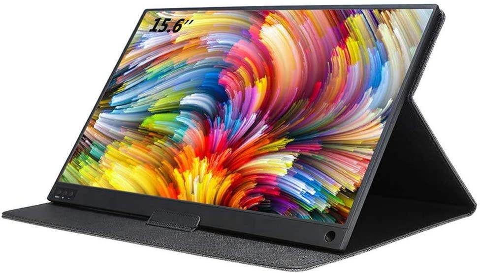 Vbestlife 15.6in Portable Display Monitor, 1080P HDR External Eye Care IPS Display, for Laptops/Phones, for Gaming(US Plug)