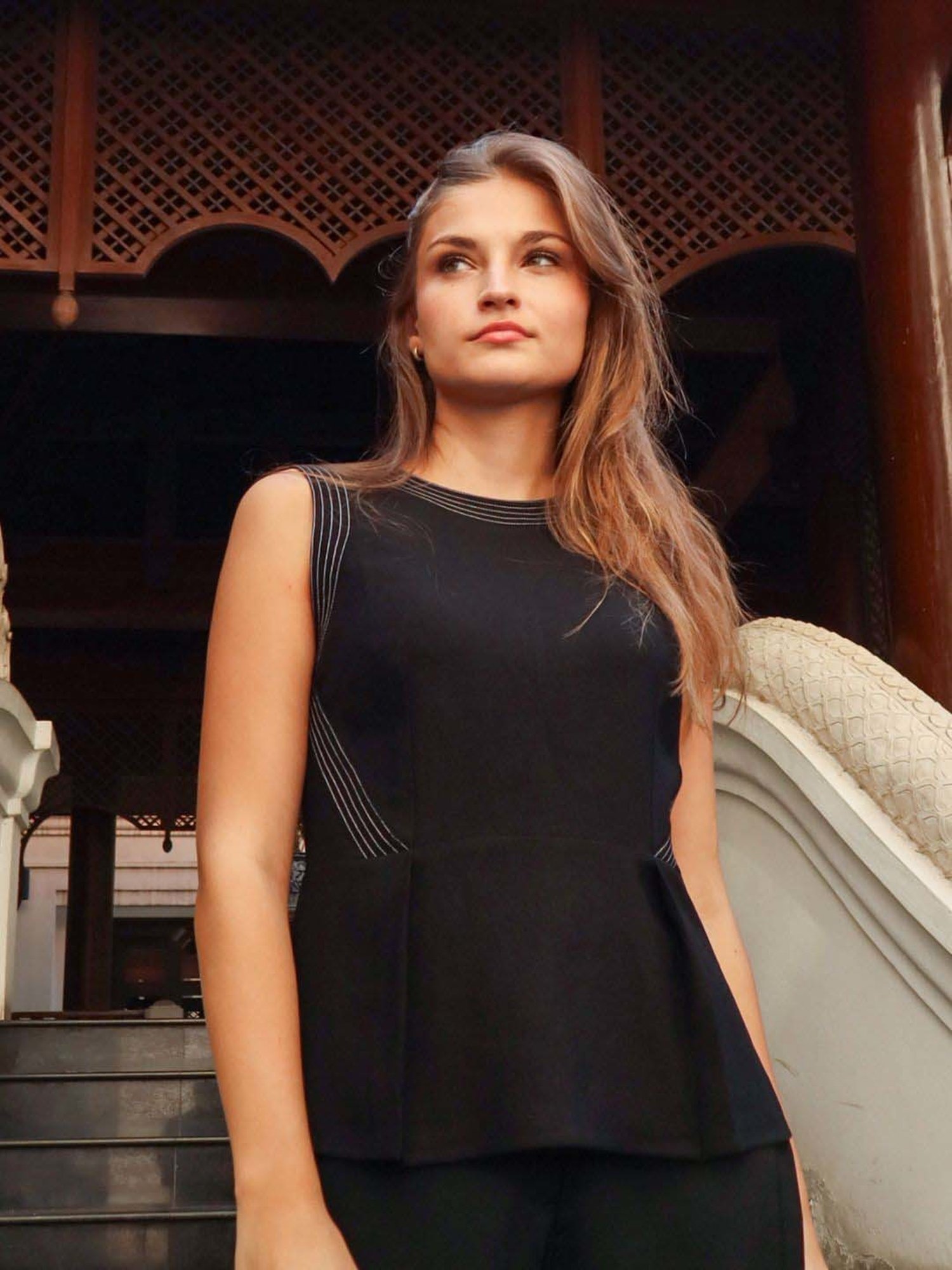 Zink London Black Slim Fit Top