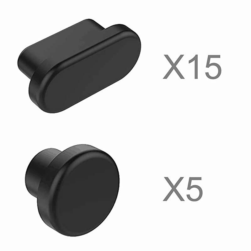 Anti Dust Dirt Plug for MacBook Pro 16 2019 A2141 MacBook Air 13 2018MacBook Pro 2019 2018 2017 2016 Silicone Port Plugs Cover Set Dust Cups for MacBook Pro 13 15 16 12Inch Black