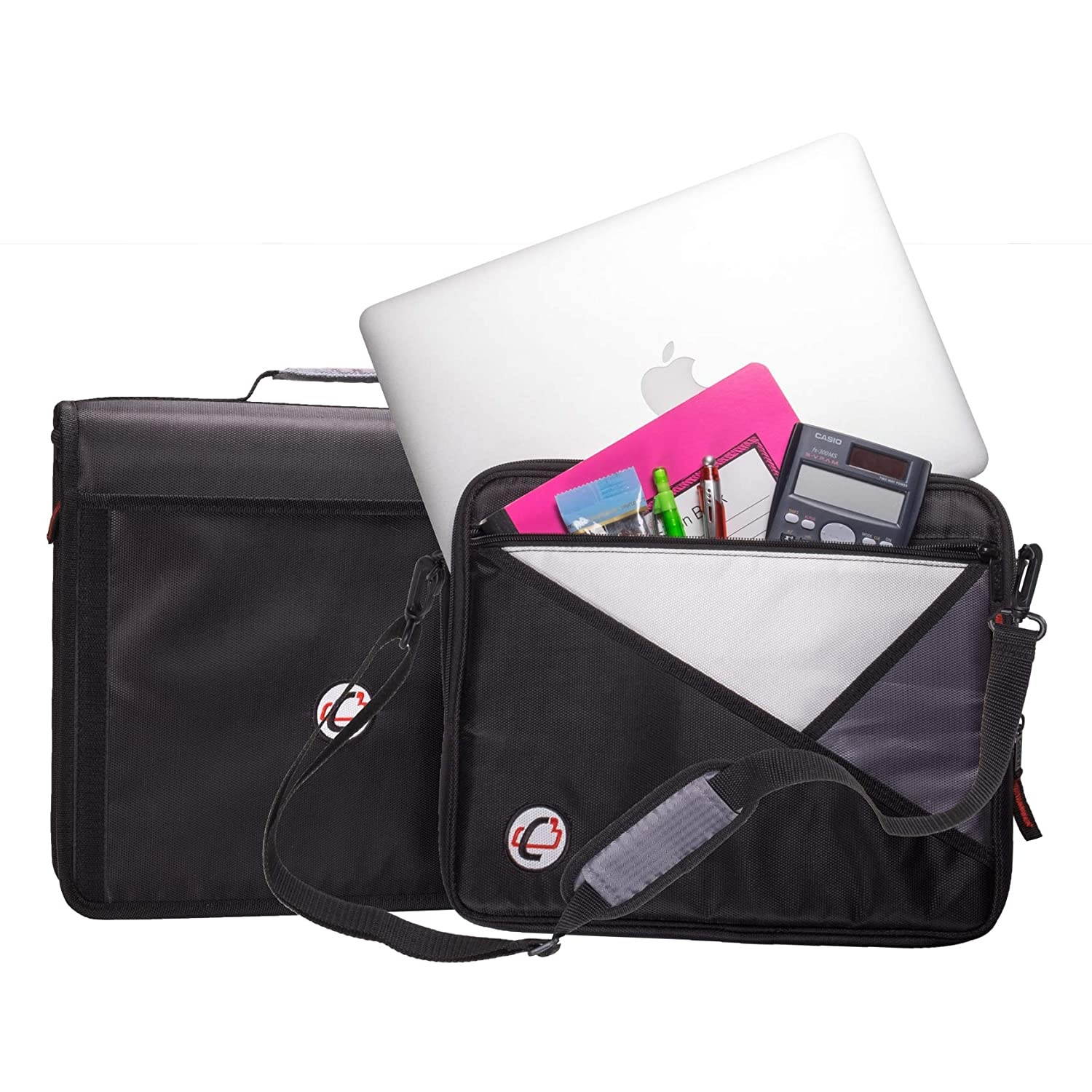 Case-It 1.5-Inch 3-Ring Zipper Binder with Removable Laptop Sleeve, Blue, LT-207-BL