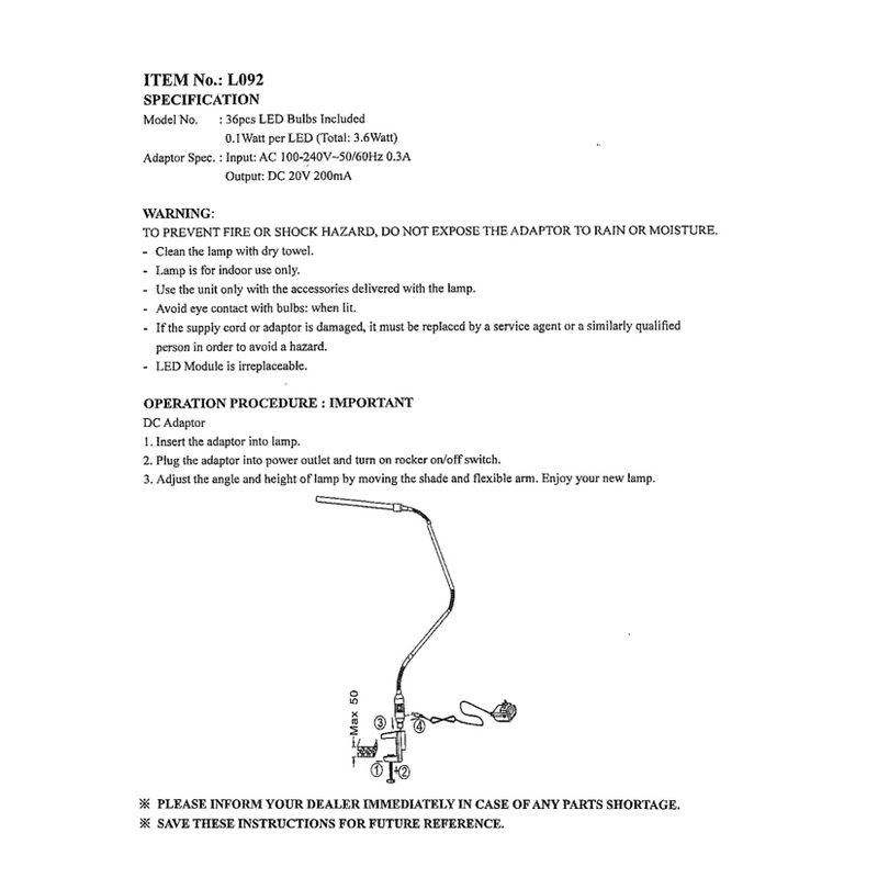 Modern Contemporary Clamp Desk Lamp Silver (Includes LED Light Bulb) - Trademark Global