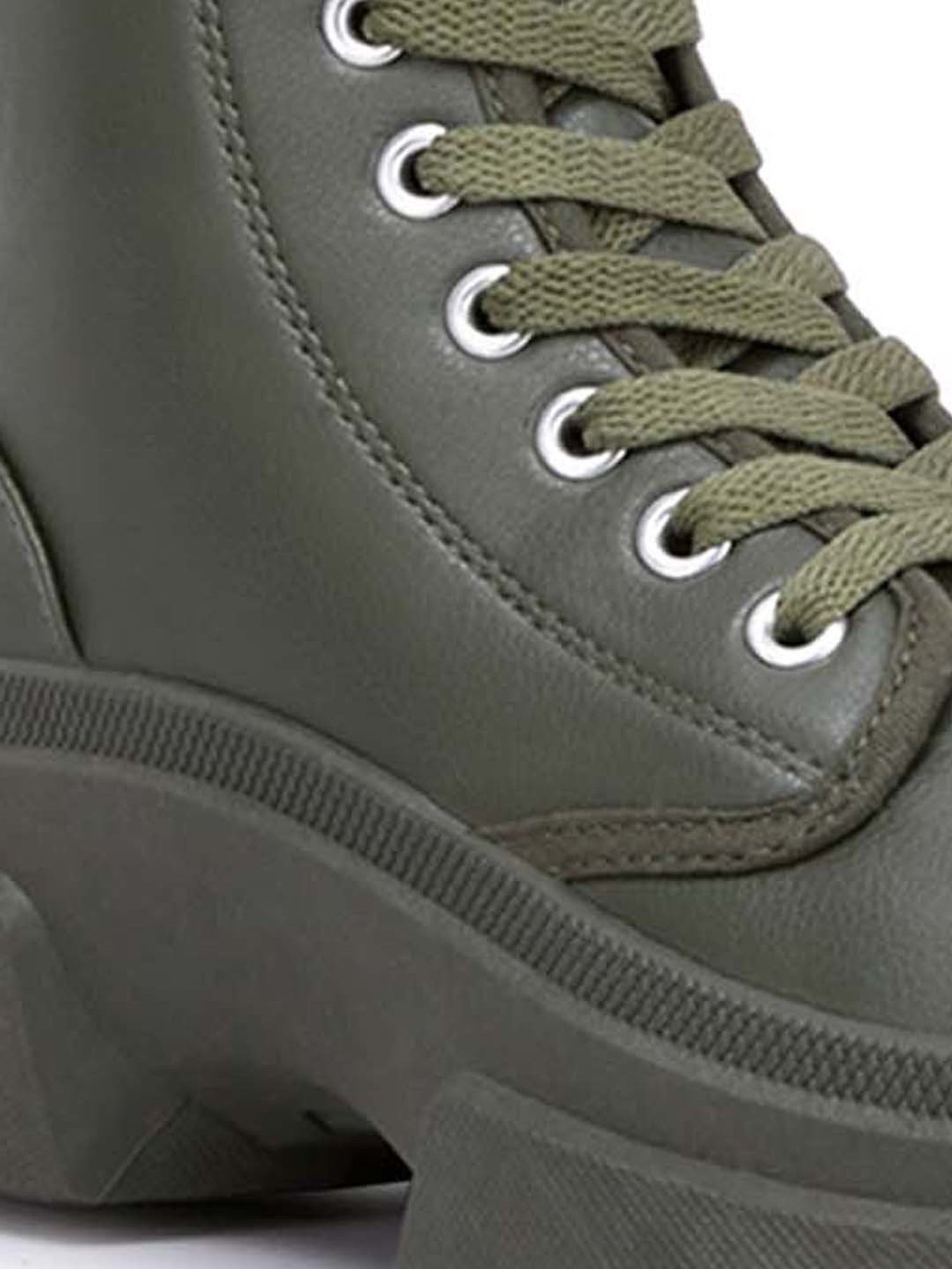 London Rag Women's Khaki Derby Boots