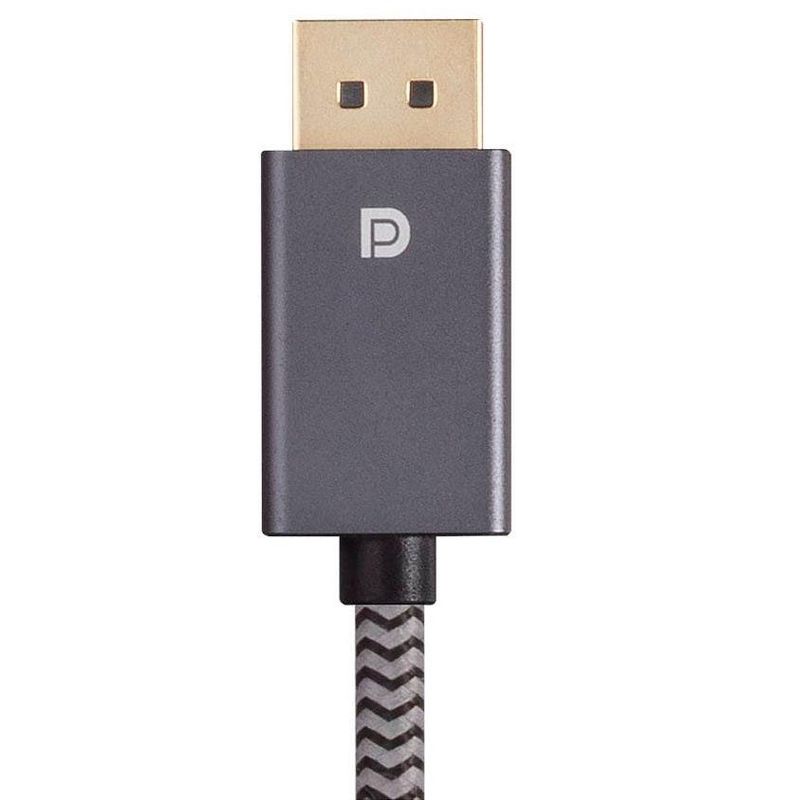 Monoprice DisplayPort 1.4 EasyPlug Nylon Braided Cable - 3 Feet - Gray (10 Pack) 8K@60Hz, Up to 32.4 Gbps, Compatible with PC, Laptop, TV, Projector