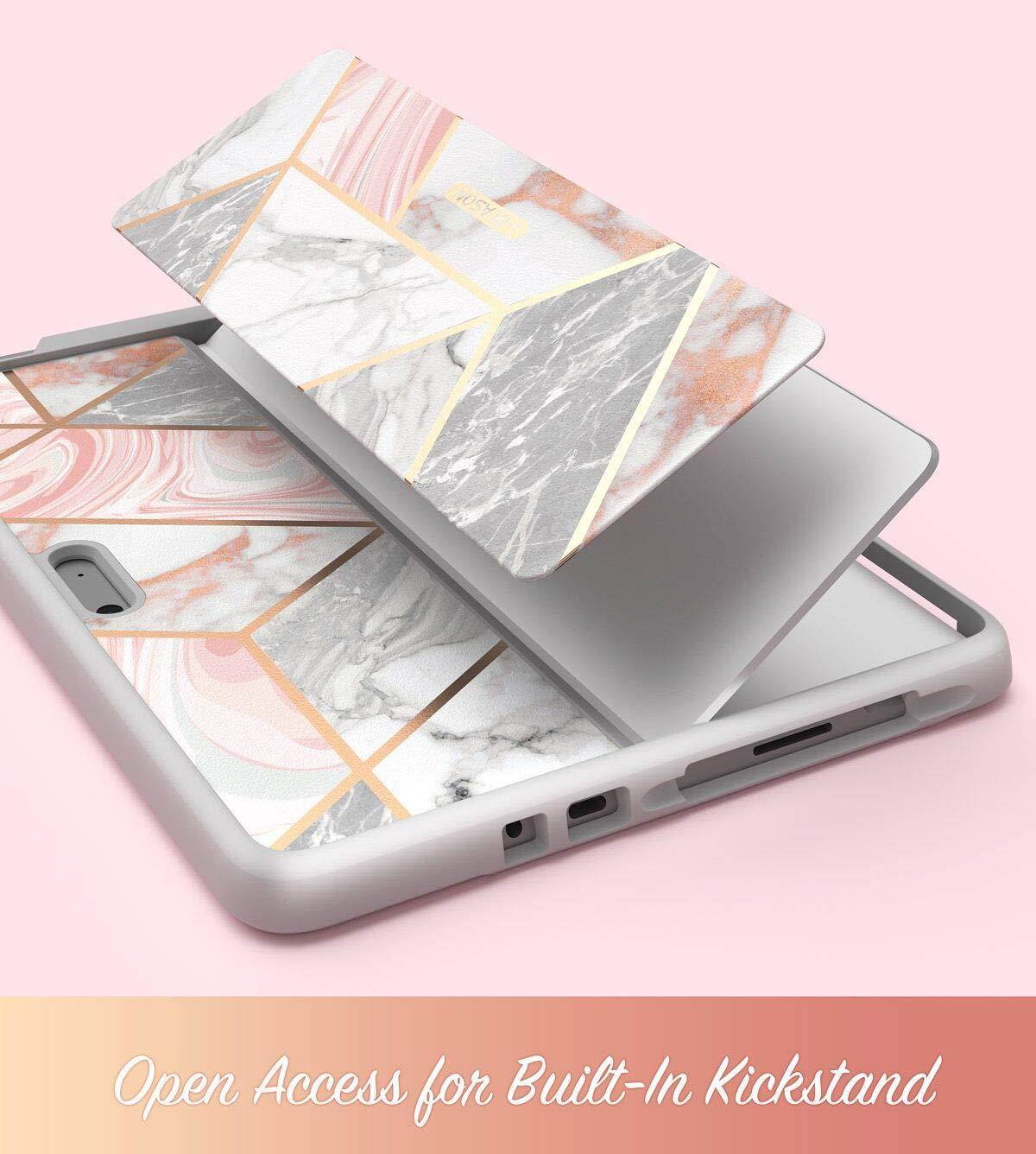 Microsoft Surface Go Case, i-Blason [Cosmo] Slim Glitter Protective Bumper Case Cover with Pen Holder Compatible with Type Cover Keyboard for Surface Go Tablet 10 Inch (2018 Release) (Marble)