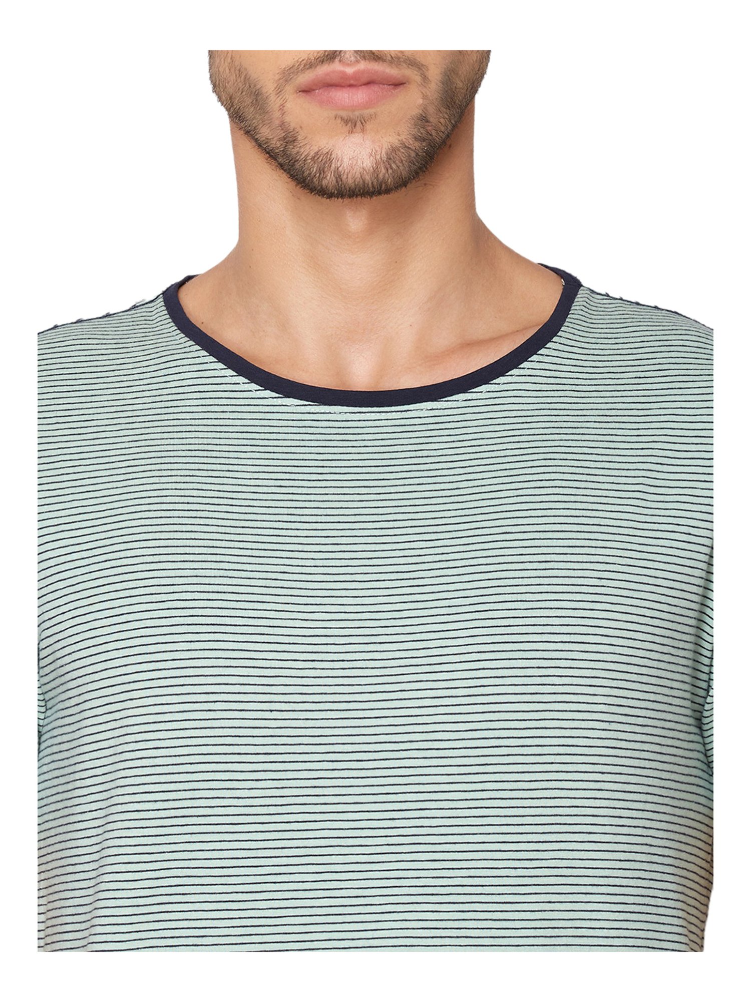 Lindbergh Green Striped T-Shirt