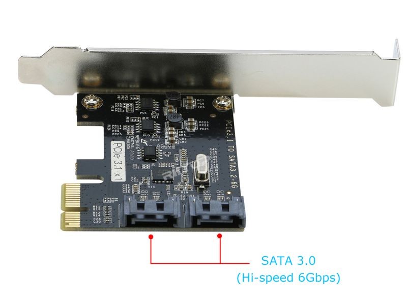PCI Express SATA 3 Controller Card, RIITOP 2 Port SATA III 6Gbps PCI-e Internal Adapter Converter for Desktop PC Support SSD and HDD