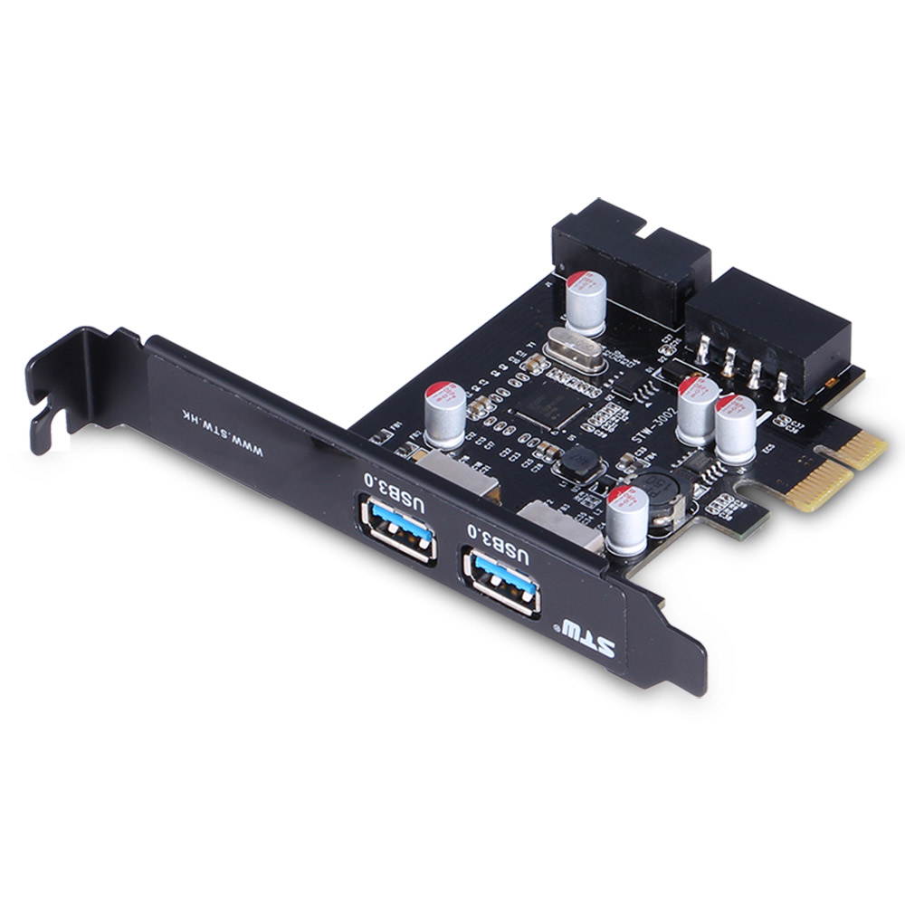 STW 2 Port USB 3.0 to Pci-e PCI Express Card Adapter Converter Motherboard 20 Pin Connector