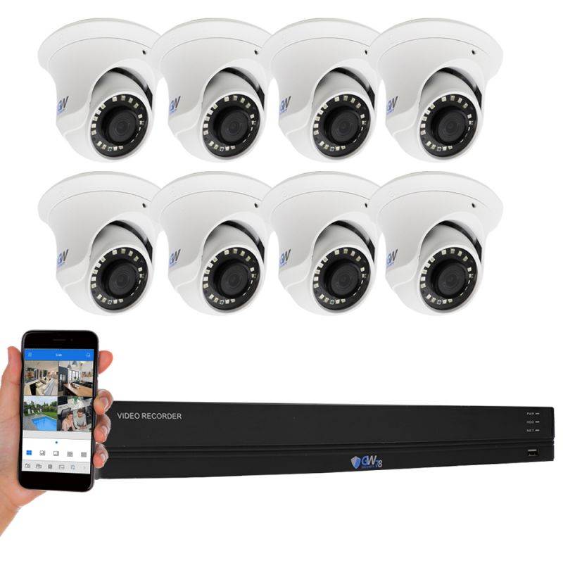 GW Security 16 Channel 4K H.265+ CCTV DVR Security System with (16) x HD 8MP 2160P Waterproof 4K Dome Security Cameras, 100ft Night Vision, 4TB Hard Drive, Smart Motion Detection, Plug & Play