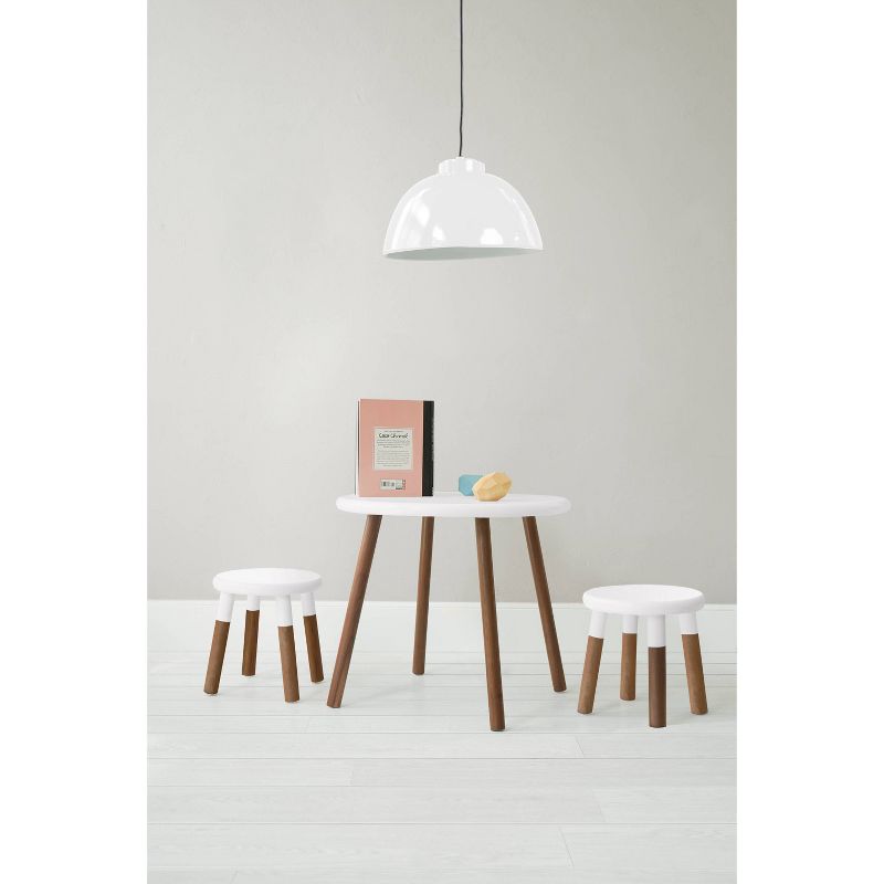 Set of 2 Peewee Wood Veneer Kids' Chairs Solid Walnut/White - Nico & Yeye