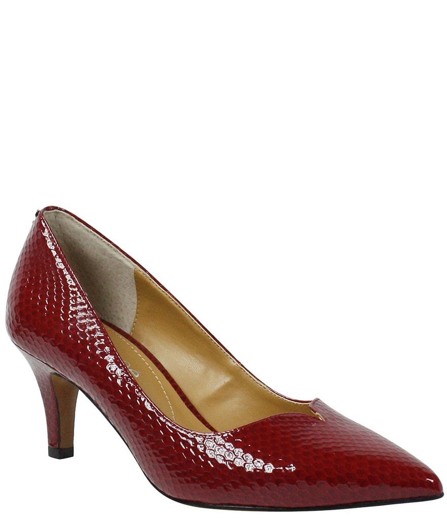J. Renee Abigaile Patent Embossed Snake Print Pumps