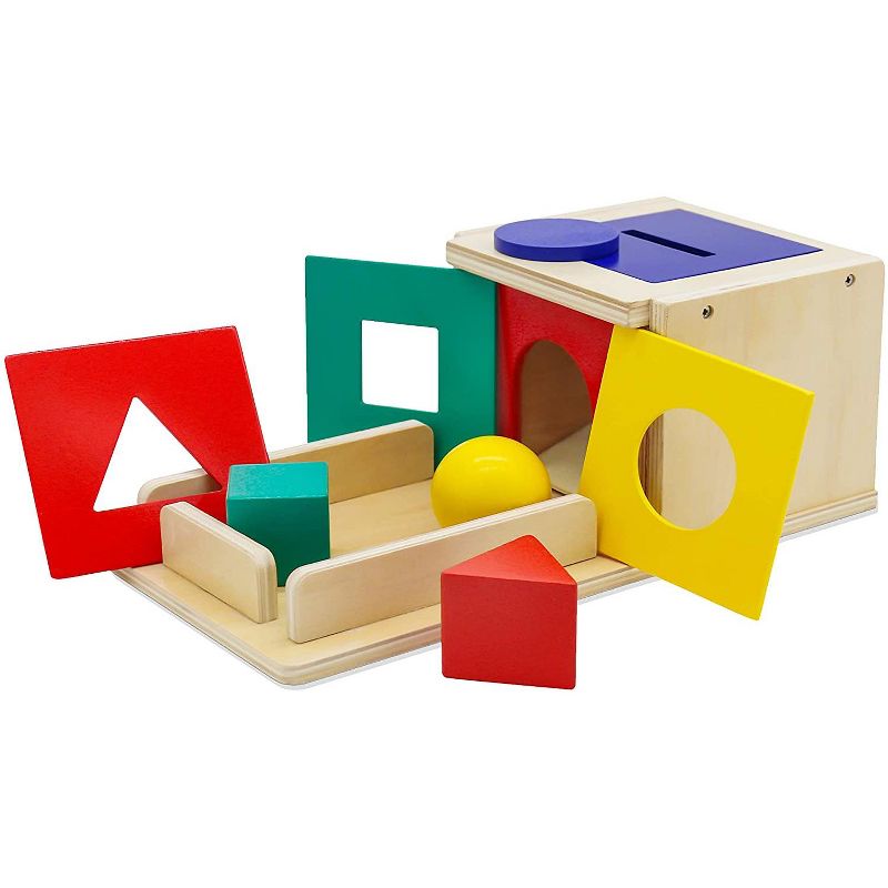 Wooden Montessori Shape Sorter and Object Permanence Learning Toy