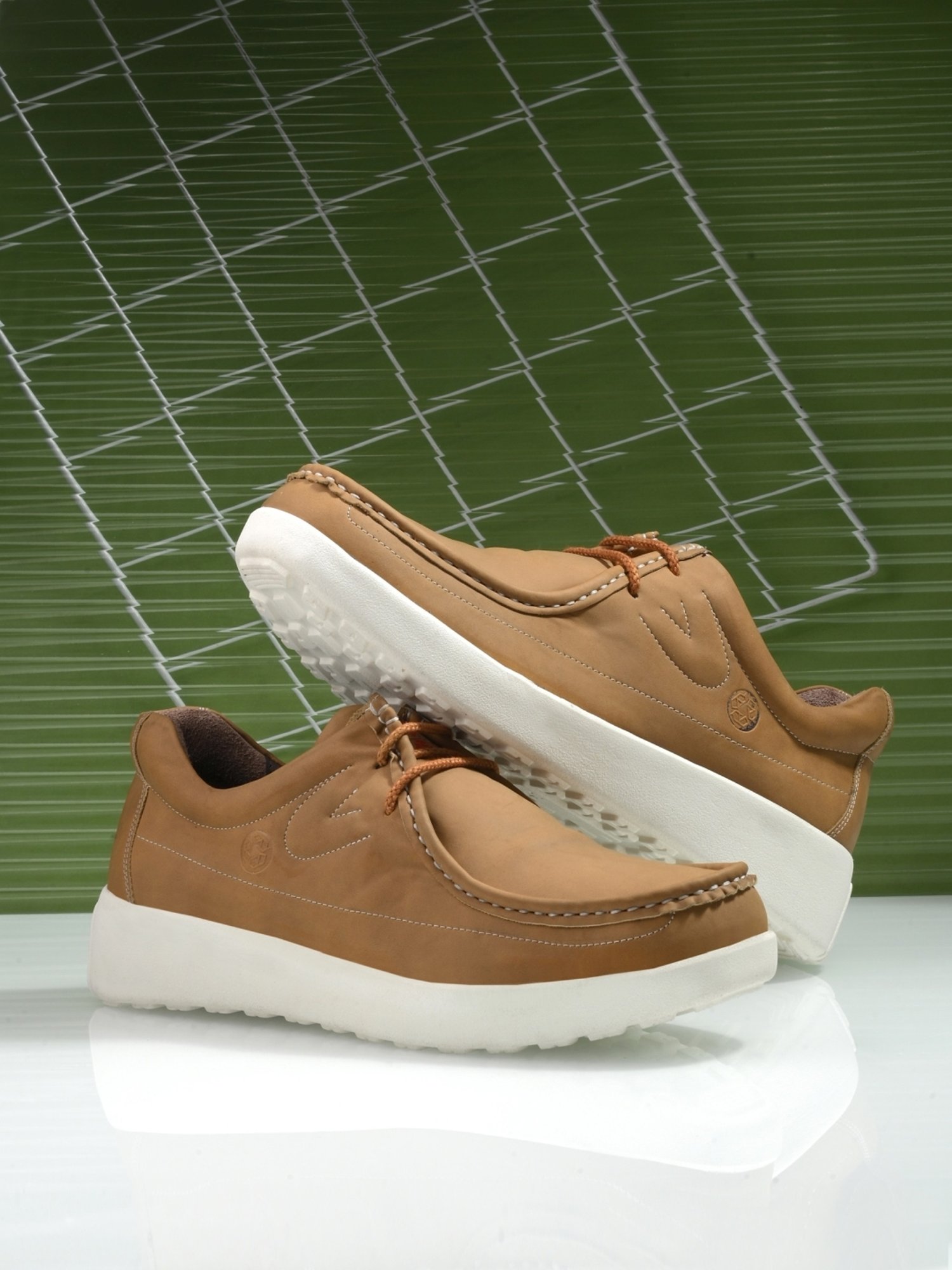 Hitz Men's Tan Derby Shoes