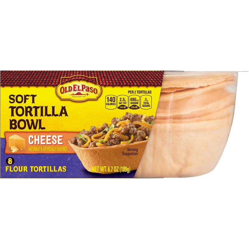 Old El Paso Cheese Soft Tortilla Bowls - 6.7oz/8ct