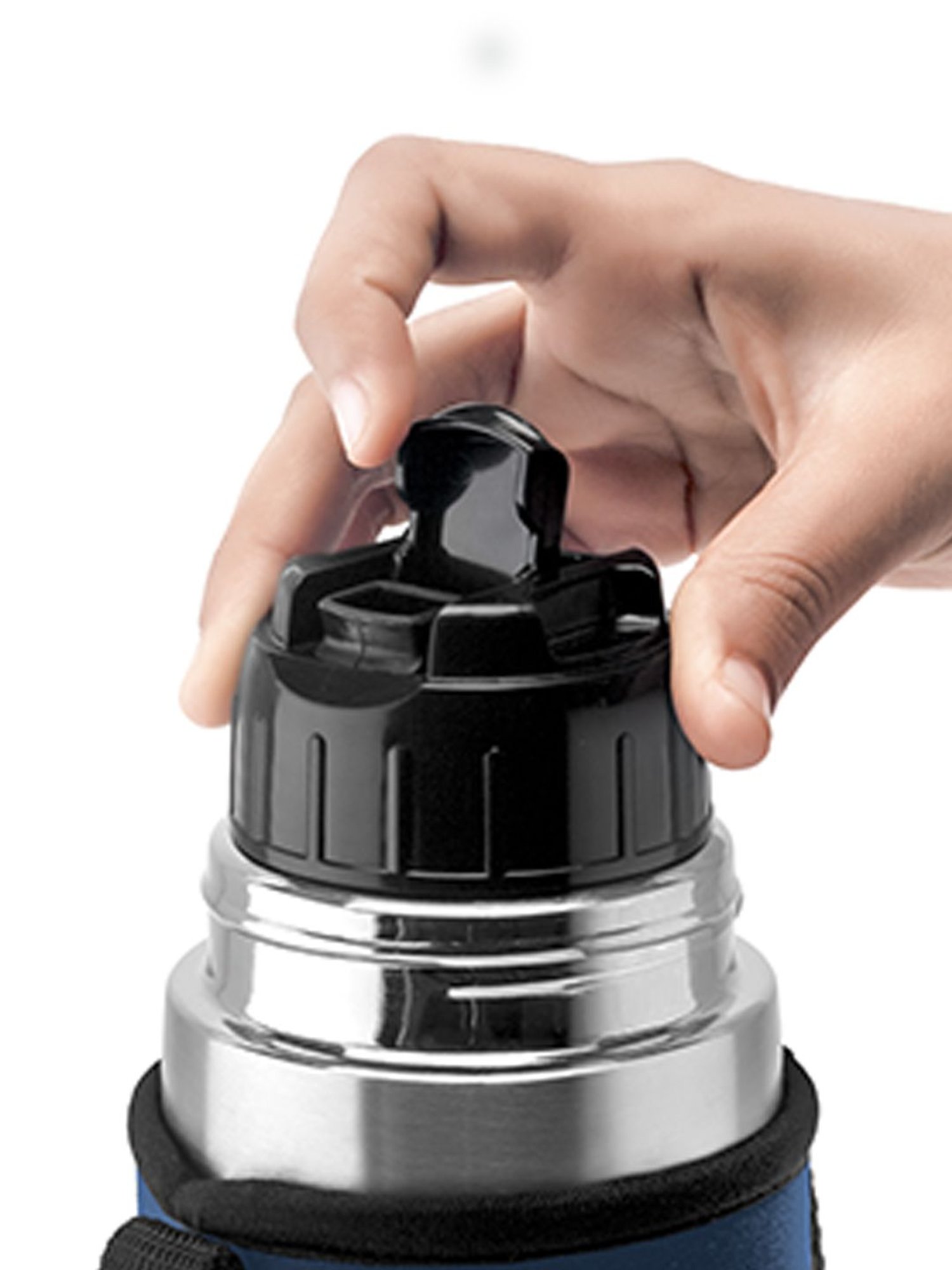 Borosil Silver Thermo Flip Type Stainless Steel Flask - 350 ml