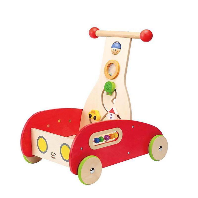 Hape Toys E0370 Toddler Baby Push and Pull Toy Wonder Walker Cart for 12+ Months