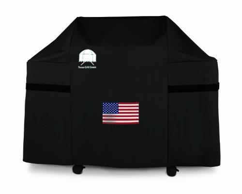 Texas Grill Cover 7553 Premium Cover for Weber Genesis Gas Grills with American Flag Including Grill Brush and Tongs
