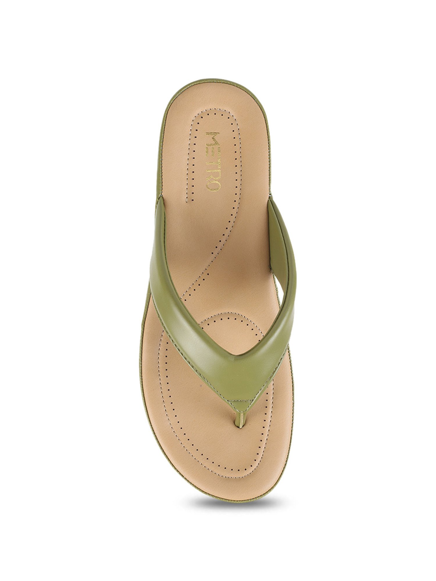 Metro Women's Green Thong Wedges
