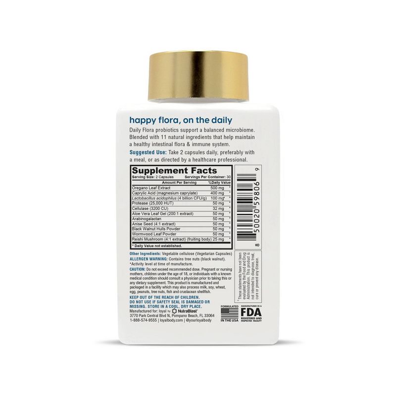 Loyal Daily Flora Probiotic Oregano & Caprylic Acid Blend - 60ct