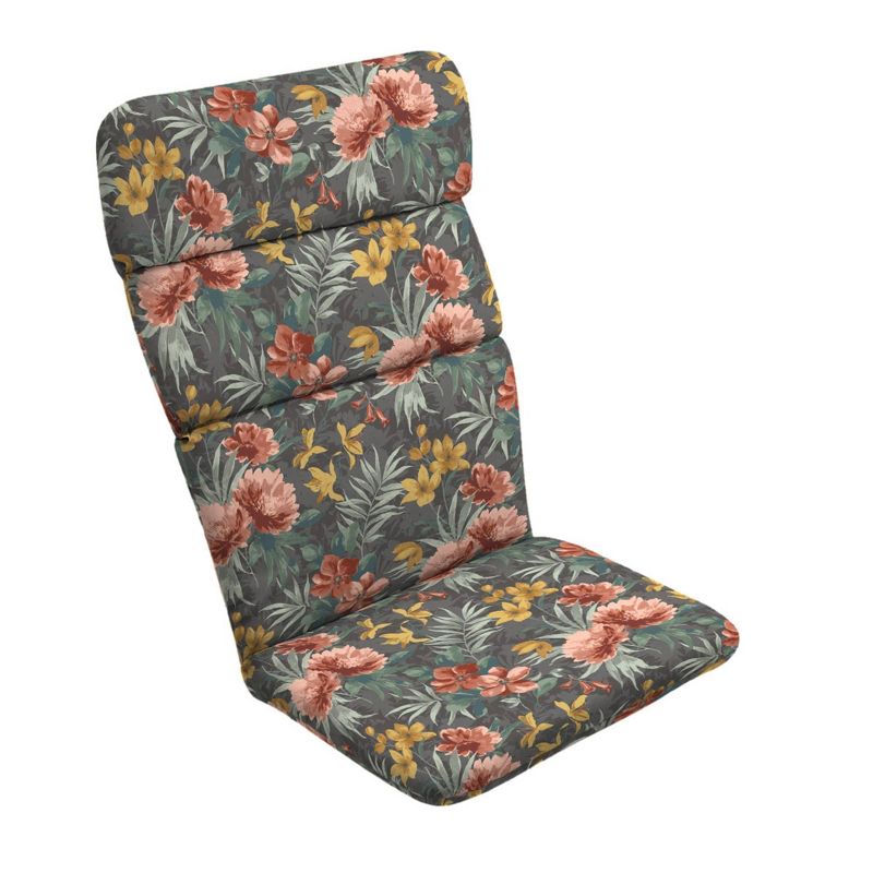 Phoebe Floral Outdoor Adirondack Chair Cushion Gray - Arden Selections
