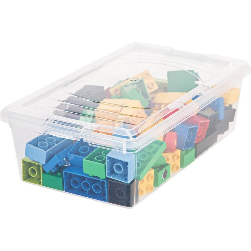 Homz 64 Quart Secured Seal Latch Extra Large Single Clear Stackable Storage Container Tote with Blue Lid for Home, Garage, or Basement (2 Pack)