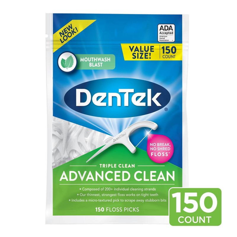 DenTek Triple Clean Floss Picks - For Tight Teeth - 150ct