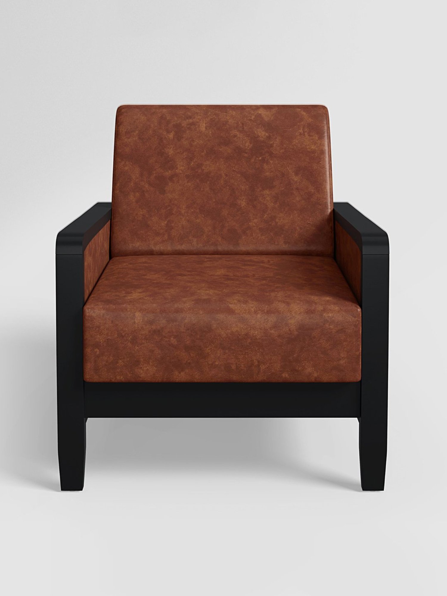 Godrej Interio Encardo Tan Wood 1 Seater Sofa