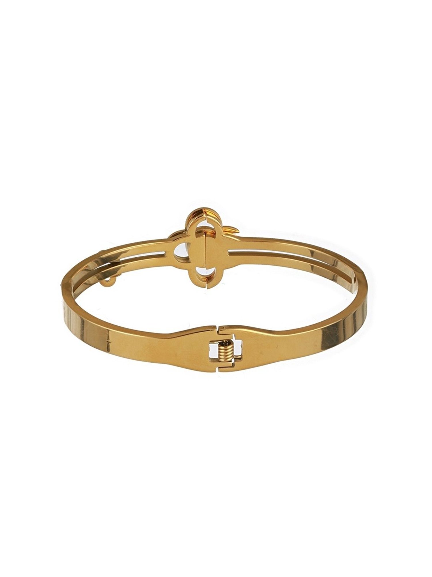 Prita by Priyaasi Floral Evil Eye Studded Gold-Plated Bracelet