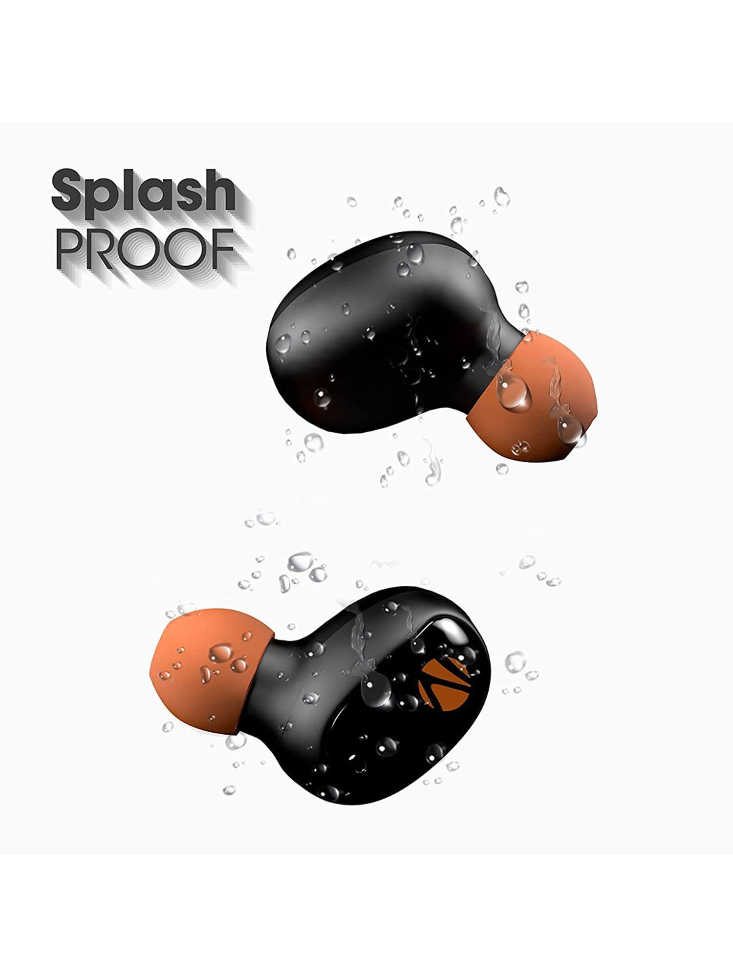 Zebronics Zeb-Sound Bomb 1 True Wireless Earbuds with Mic (Orange/Black)