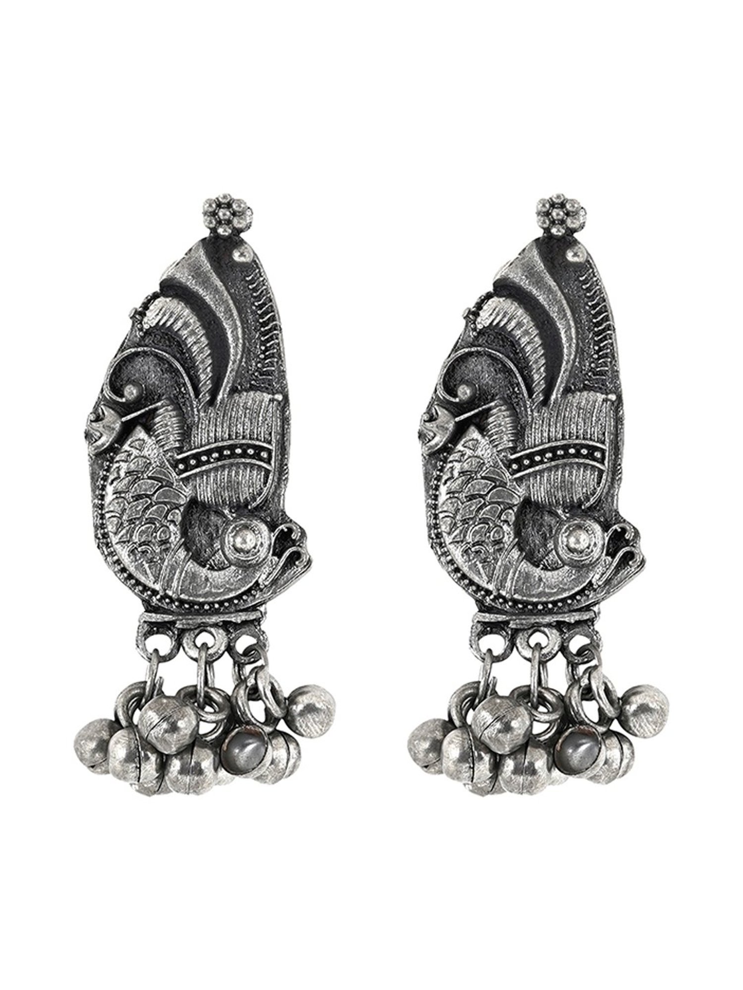 Teejh Ethnic Aarthi Silver Oxidized Necklace Set for Women