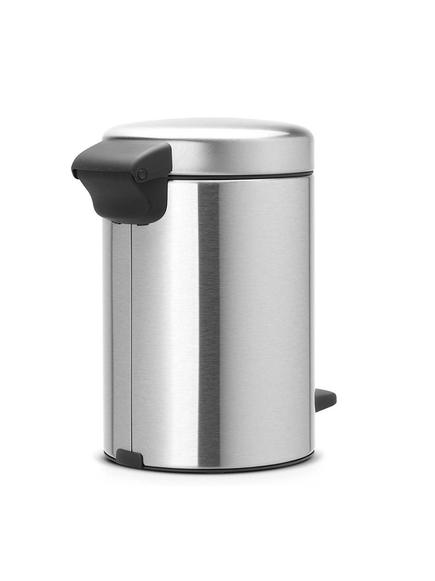 BRABANTIA NewIcon Silver & Black Stainless Steel Pedal Bin (3 L) - Set of 1