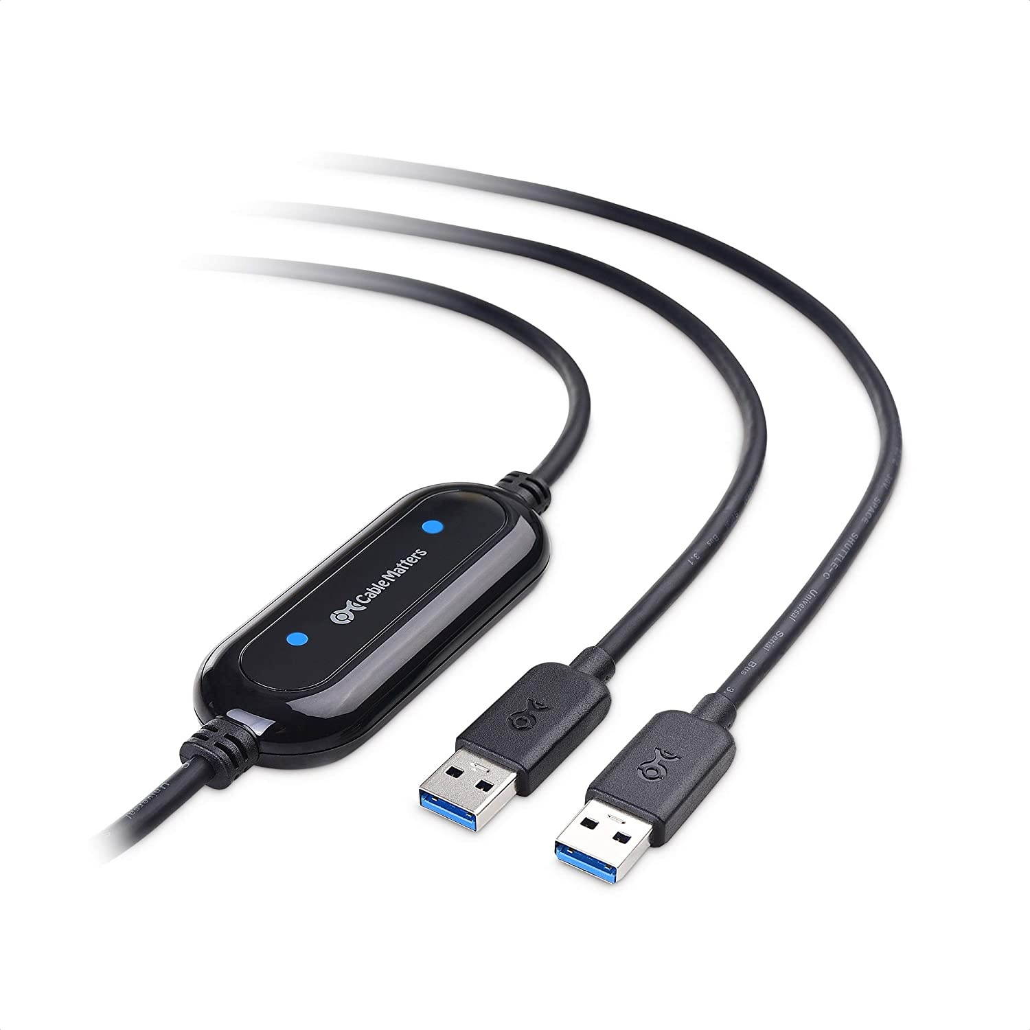 Cable Matters USB 3.0 Data Transfer Cable PC to PC for Windows and Mac Computer in 6.6 Feet