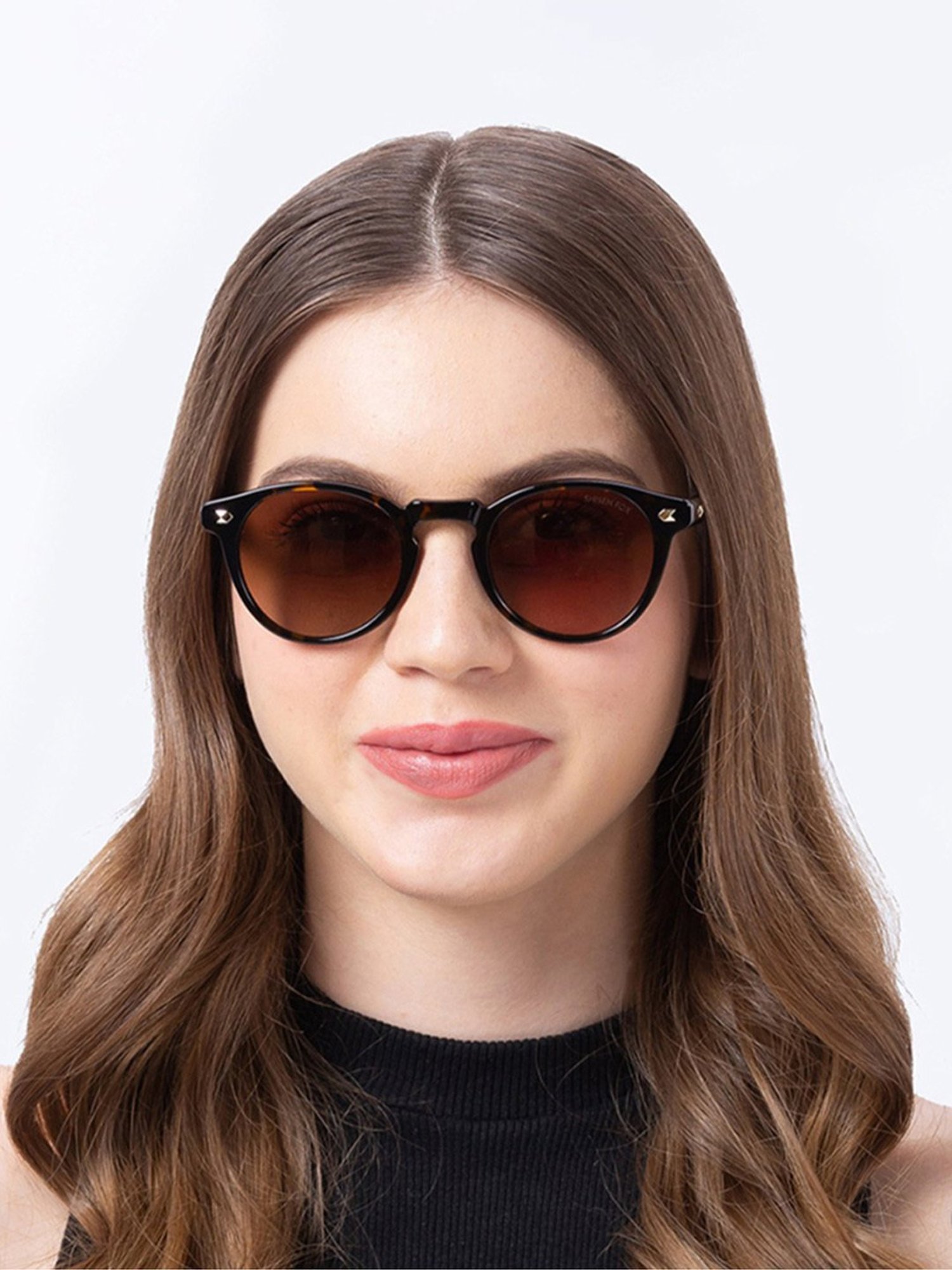 Shisen Fox Miyoko Dark Havana Rectangular Unisex UV Protection Sunglasses -49 mm