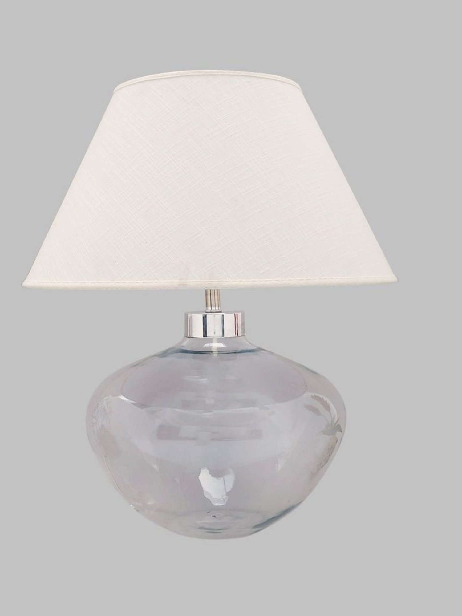 Kapoor Lamp Shades Transparent & White Glass Ayrica Clear Table Lamp