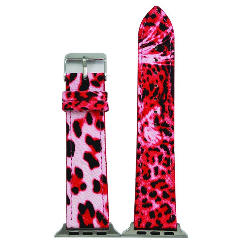 Olivia Pratt Pink Jaguar Animal Leather Buckle Apple Watch Band 38Mm