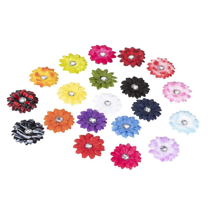 Juvale 100 Pack Artificial Daisies, Fake Flower Heads for Craft Decoration (2 in, 20 Colors)