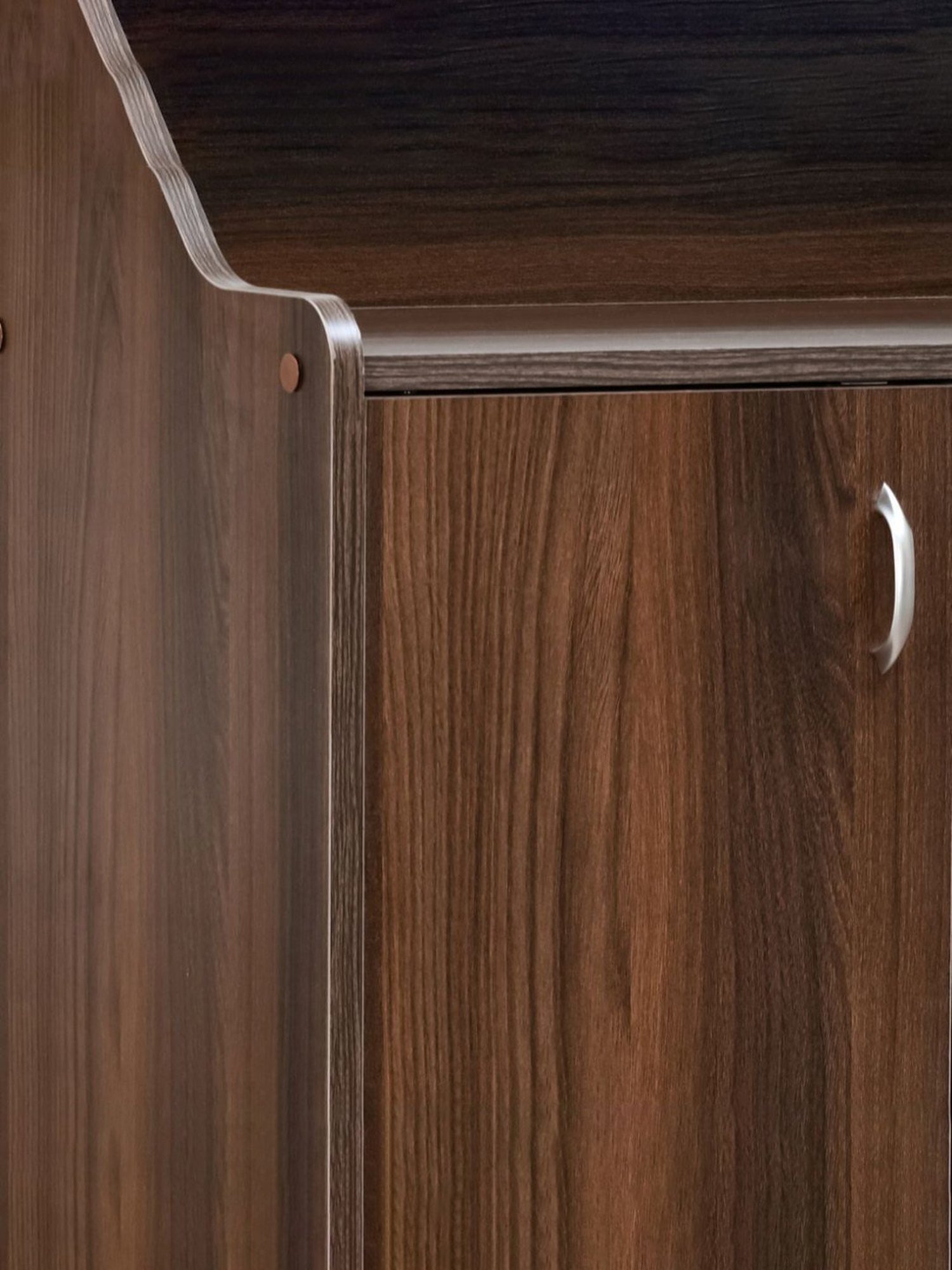 Nilkamal Claymont Walnut Brown Engineered Wood 2 Door Shoe Cabinet with 6 Shelf