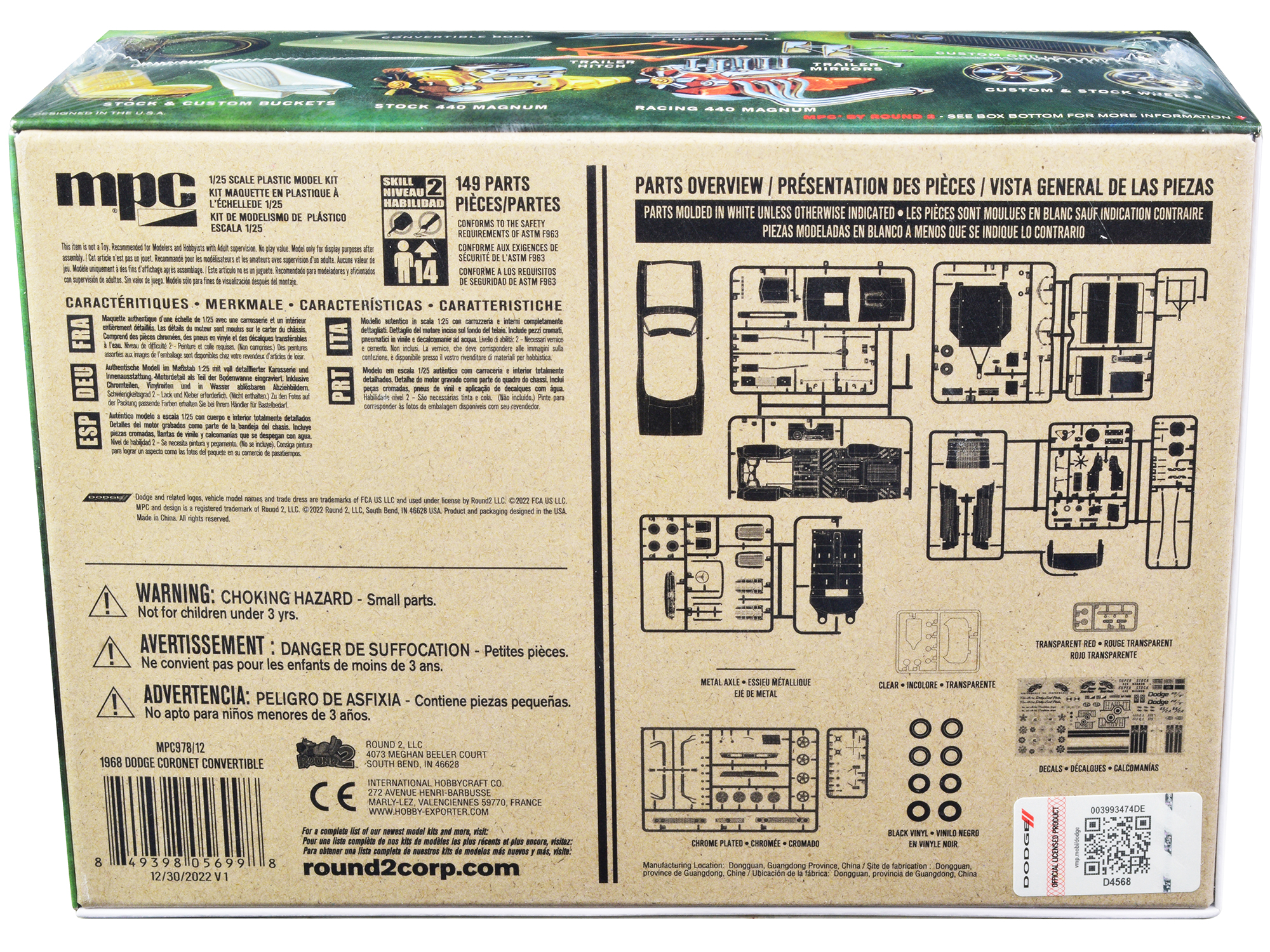 Level 4 Model Kit 1970 Dodge Challenger T/A "Streetburner" 2-in-1 Kit 1/24 Scale Model by Revell