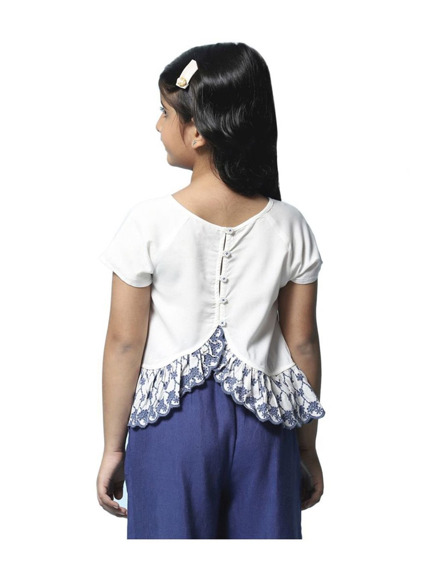 Biba Girls White Regular Fit Top