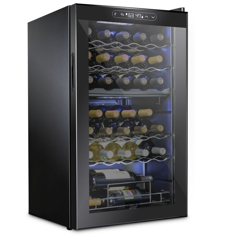Schmecke 19.4 in. 33 Bottle Dual Zone Compressor Freestanding Wine and Beverage Cooler