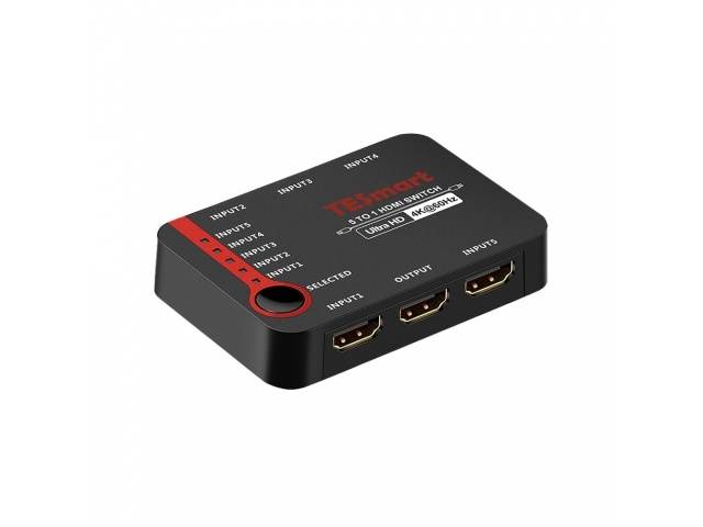 TSmart 5 Port HDMI Switch 4K 60Hz- HSW0501A1U