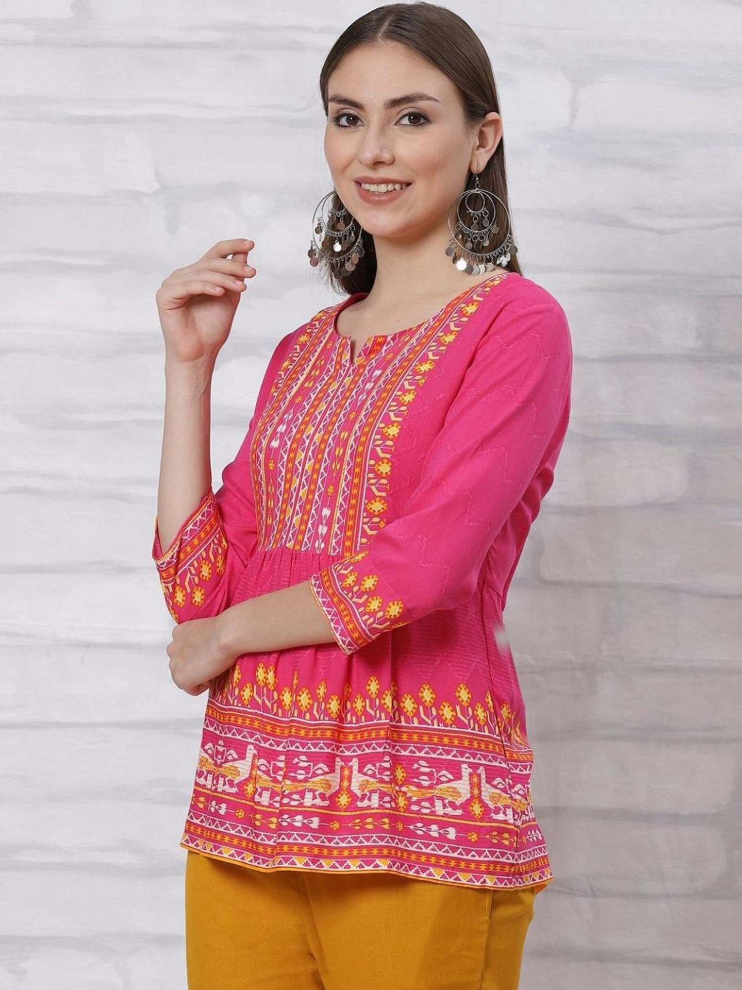 Rangriti Pink Printed Top