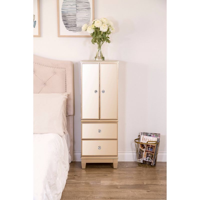 Millie Mirrored Jewelry Armoire Silver - Abbyson Living